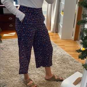 Madewell floral wide leg pants